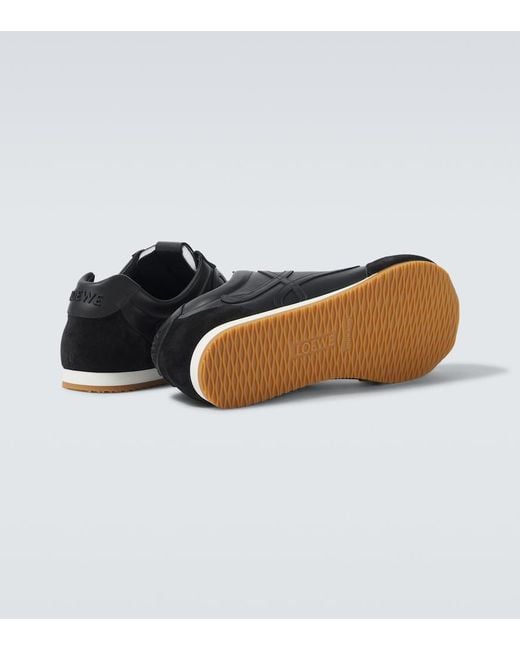 Loewe Black Leather-Suede Ballet Runner 2.0 Sneakers for men