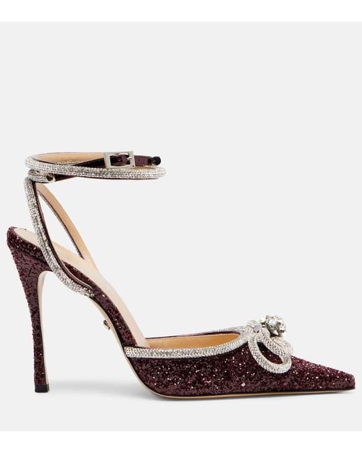 Mach & Mach Metallic Double Bow 110 Embellished Pumps