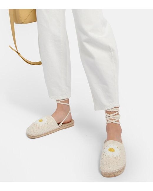 Alanui White Espadrilles Daisy Aus Haekelstrick
