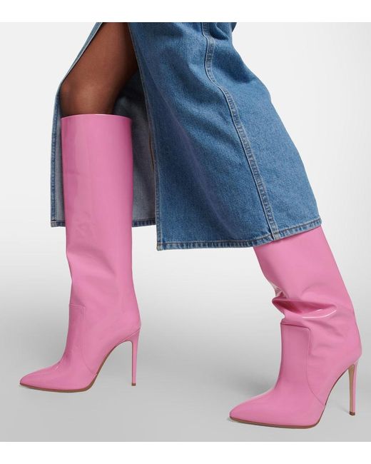 Paris Texas Pink Patent Leather Knee-high Boots