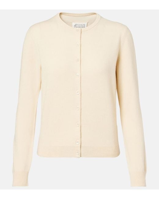 Maison Margiela Natural Virgin Wool Cardigan