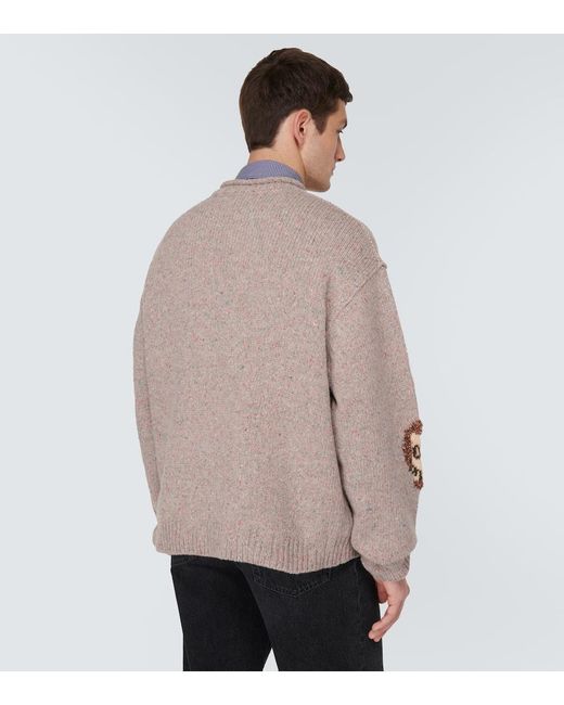 Pullover in jacquard di misto lana di Acne in Multicolor da Uomo