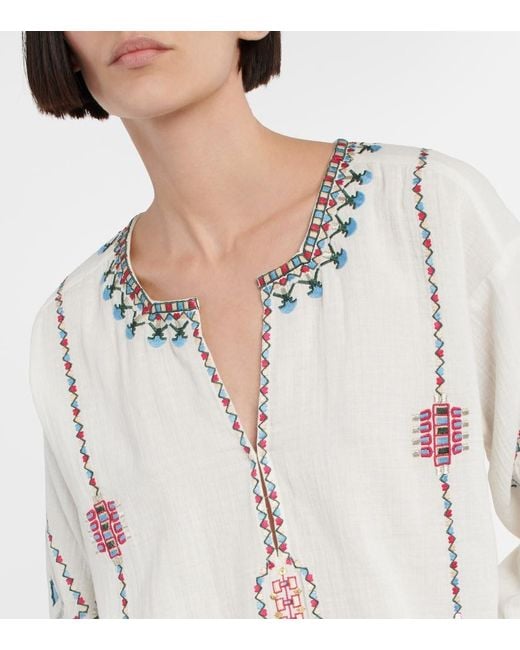 Isabel Marant White Clarisa Embroidered Blouse