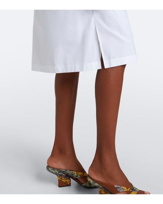 Dries Van Noten White Embroidered Cotton Poplin Midi Dress