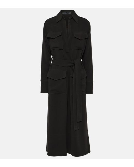 Proenza Schouler Black Vanessa Crepe Midi Dress