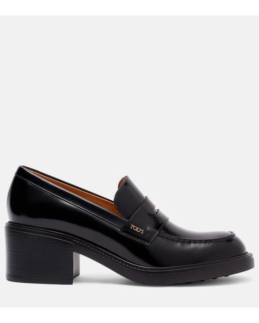 Tod's Black Leather Pump Loafers