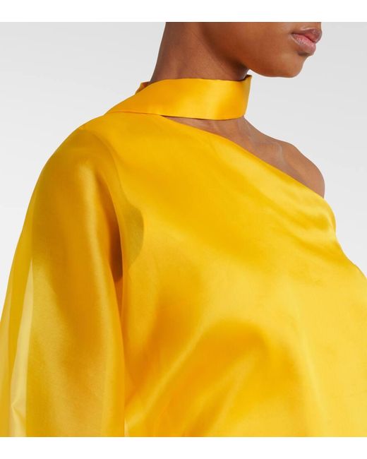 ‎Taller Marmo Yellow Kaftan Betsy Fantasma Aus Seiden-Cady
