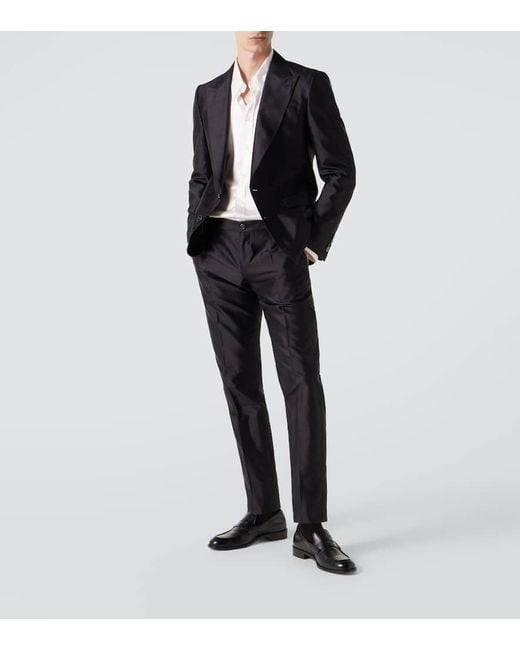 Dolce & Gabbana Black Silk Twill Suit for men