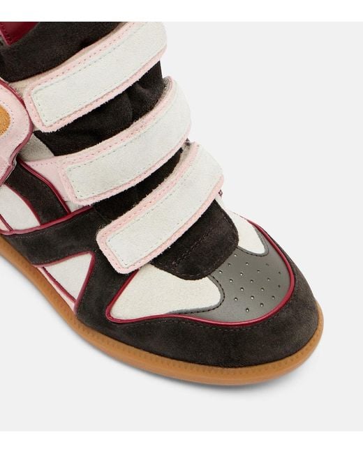 Isabel Marant Multicolor Bekett Suede And Leather Wedge Sneakers