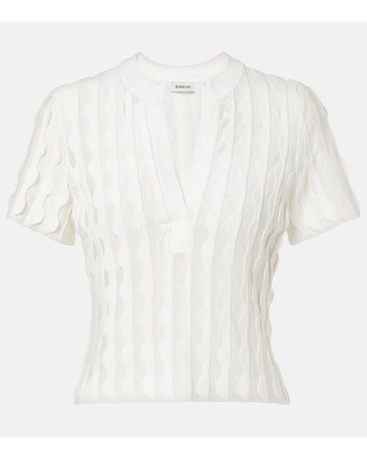 Jonathan Simkhai White Knitted Top