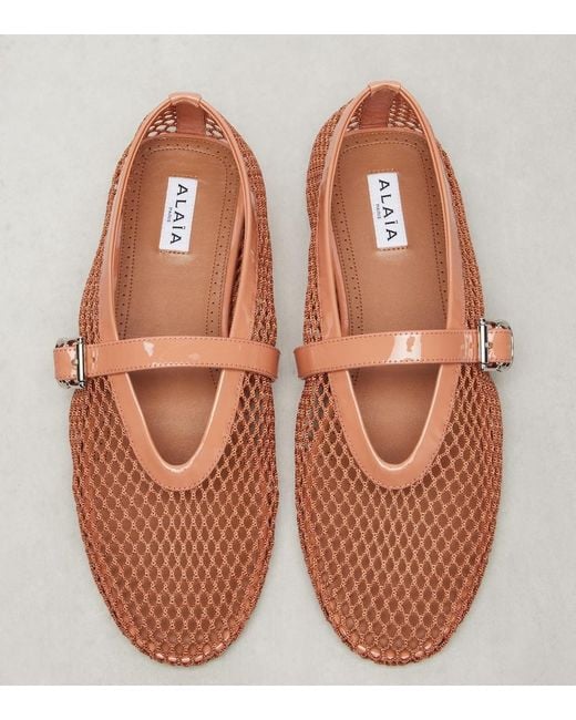 Alaïa Pink Mesh Ballet Flats