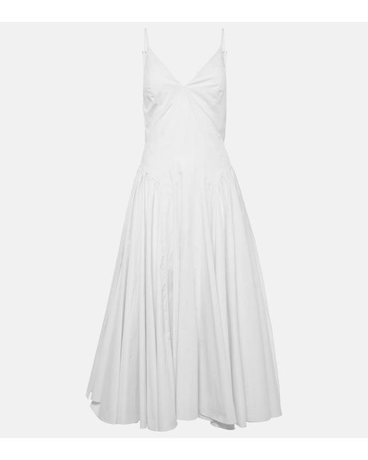 TOVE White Solene Cotton Poplin Midi Dress