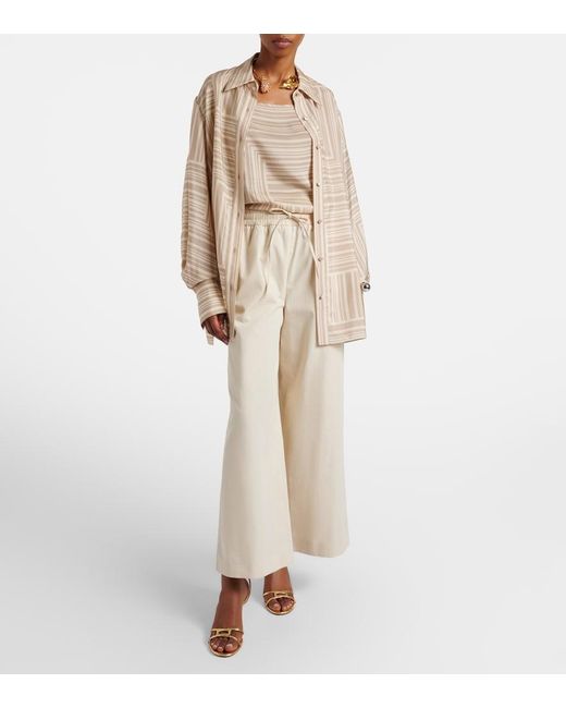 Joseph Natural Thurla Cotton Wide-Leg Pants