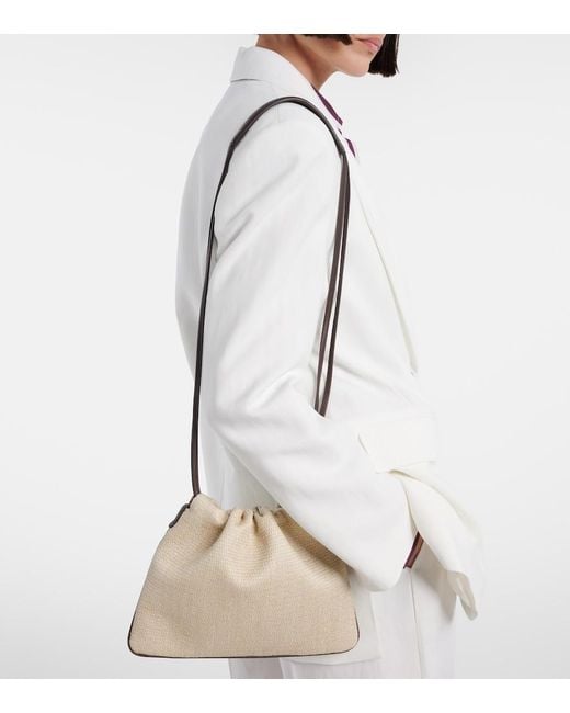 Brunello Cucinelli Natural Mini Canvas Crossbody Bag