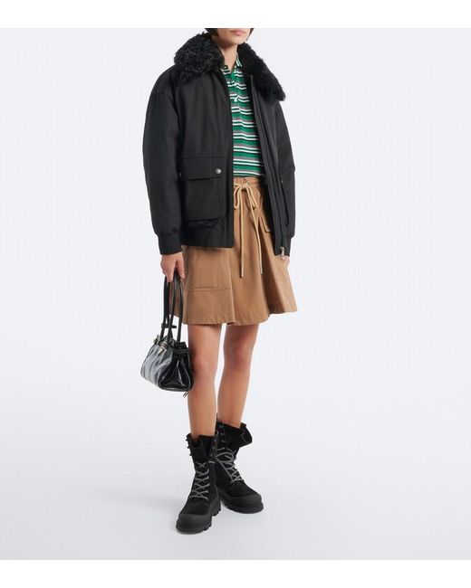 Moncler Black Vera Suede Lace-Up Boots