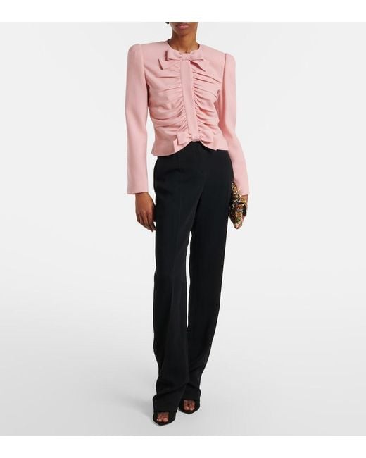 Valentino Pink Virgin Wool Crepe Jacket