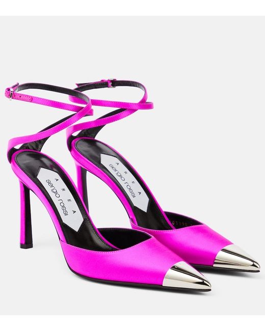 Area Pink Amazona Slingback Leather Pumps