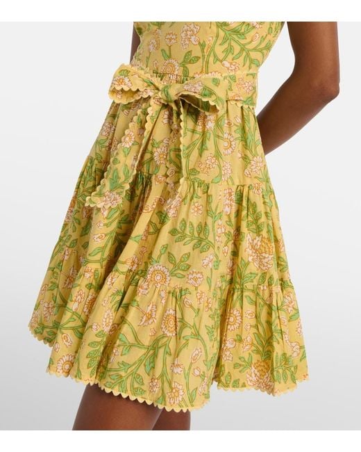 Poupette Yellow Christine Cotton Bandeau Minidress