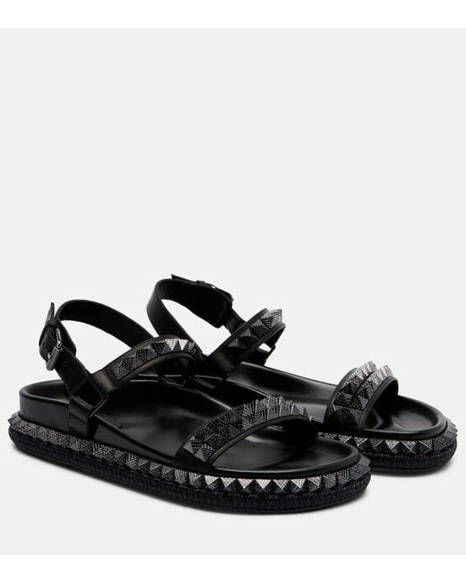 Christian Louboutin Black Pyrabizz Calf Leather Sandals