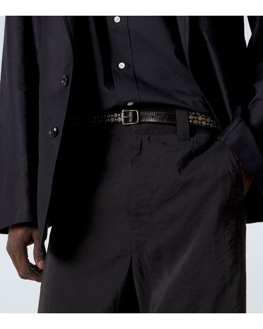 Lemaire Black Studded Leather Belt for men