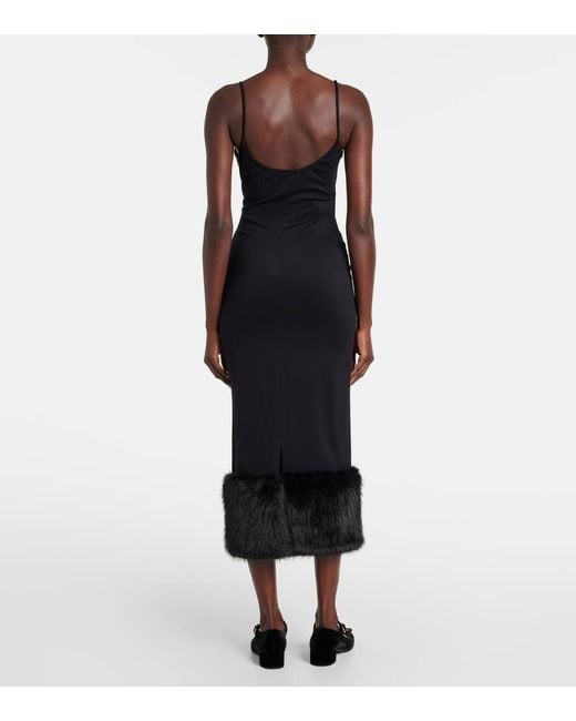 Robe Midi En Shearling Synthetique Prada en coloris Black