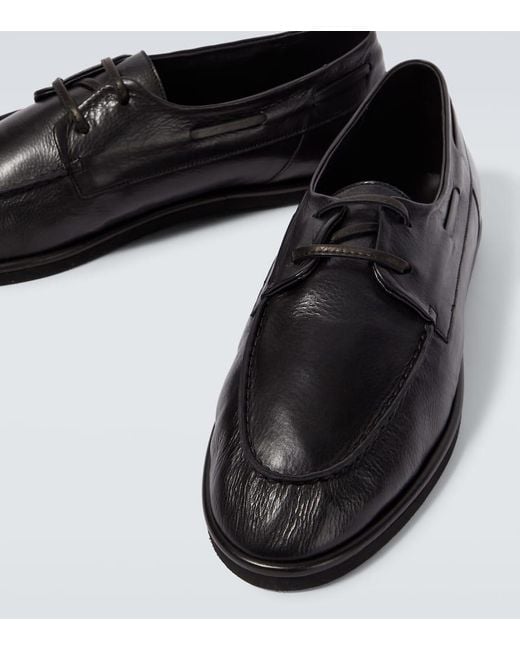 Auralee Segelschuhe Aus Leder in Black für Herren