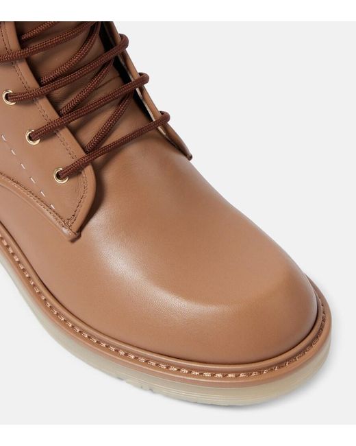 Max Mara Brown Leather Ankle Boots