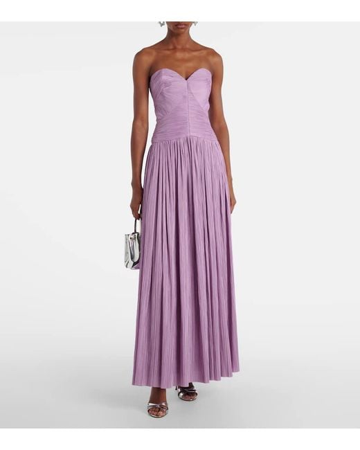 Abito Lungo Aubriella Con Ruches di Jonathan Simkhai in Purple