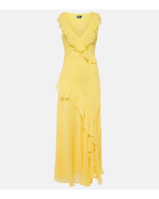Robe longue Polo Ralph Lauren en coloris Yellow