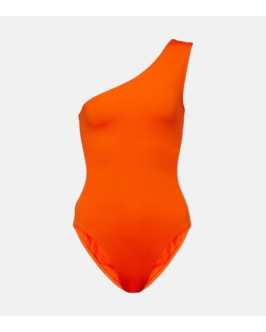 Eres Orange Effigie One-Shoulder Swimsuit