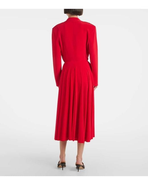 Gonna Midi A Pieghe di Norma Kamali in Red