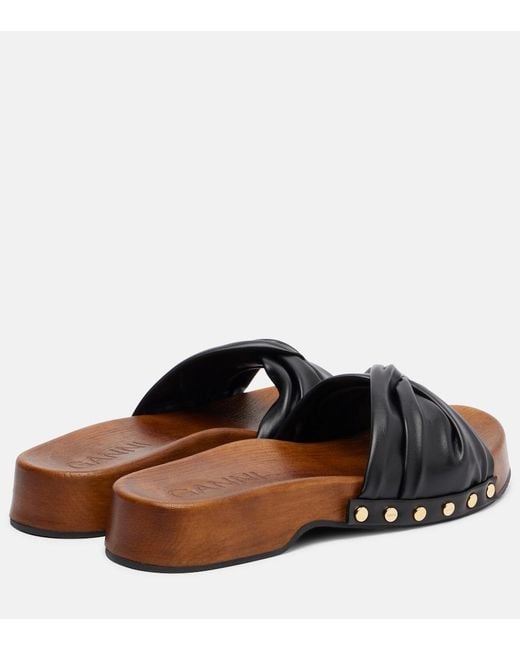 Ganni Brown Clogs Tia