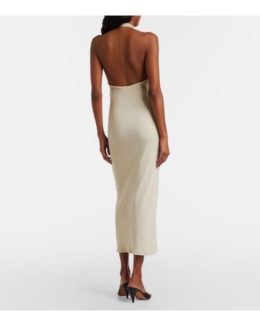 Nili Lotan White Stevie Cotton Jersey Midi Dress