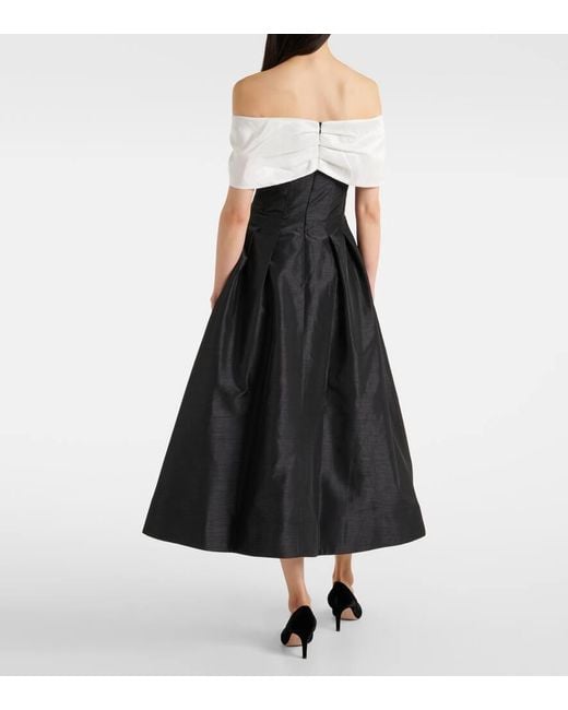 Rebecca Vallance Eliza Off-Shoulder Midi Dress in Black