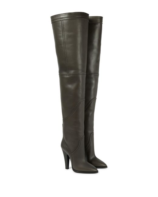 Saint Laurent Kensington 110 Leather Overtheknee Boots in Black Lyst