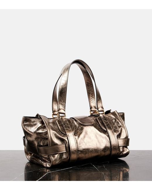 Chloé Natural Kerala 25 Large Metallic Leather Tote Bag