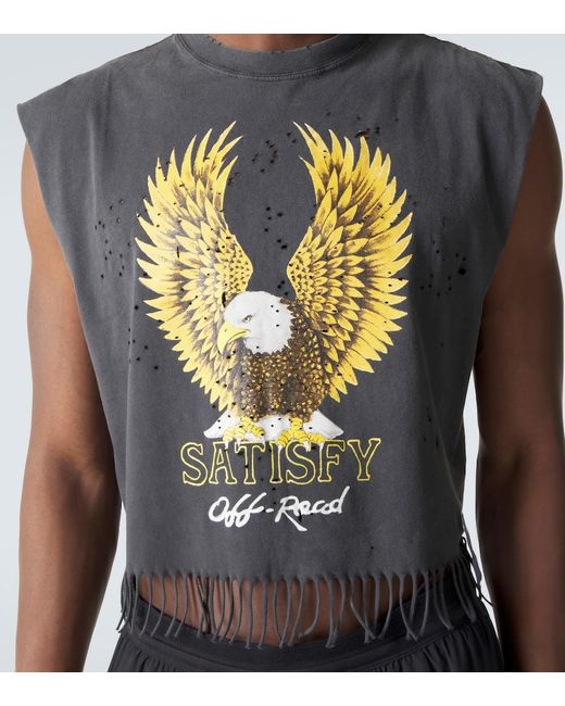 Satisfy Blue Mothtech Cropped Cotton Jersey Tank Top for men