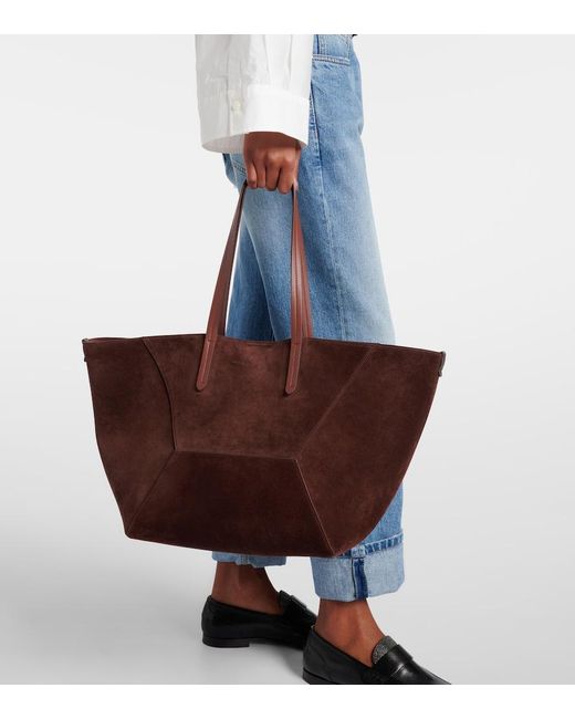 Brunello Cucinelli Brown Duo Large Suede Tote Bag