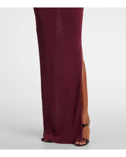 AYA MUSE Purple Draped Halterneck Gown