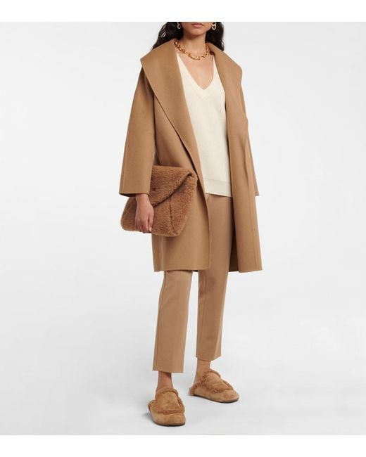 Max Mara Brown Messi Belted Virgin-Wool Coat