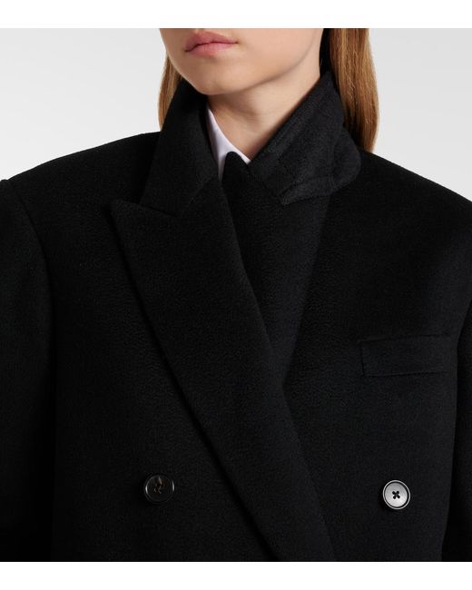 The Row Black Sandes Cashmere Coat