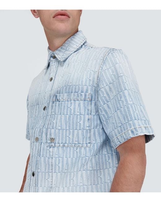 Amiri Blue Classic Snap-Up Denim Shirt For for men