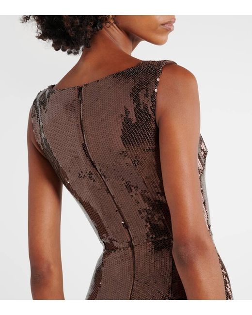 Alex Perry Brown Sequined Minidress