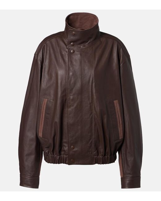 Lemaire Brown Leather Blouson Jacket
