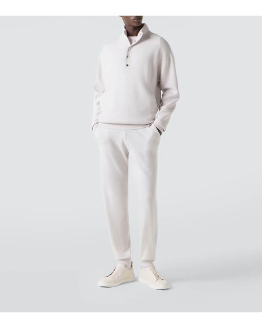 Allude Pullover Aus Wolle Und Kaschmir in White für Herren