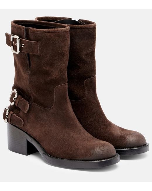 Chloé Brown Dakota Suede Biker Boots