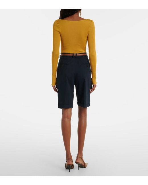Saint Laurent Blue Cotton Bermuda Shorts