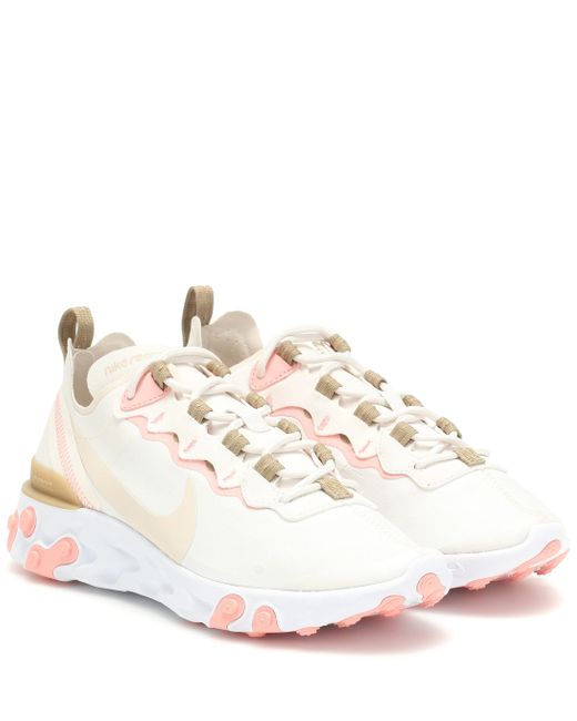 nike beige react element 55 sneakers