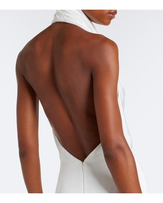 Givenchy White Open-Back Draped Gown