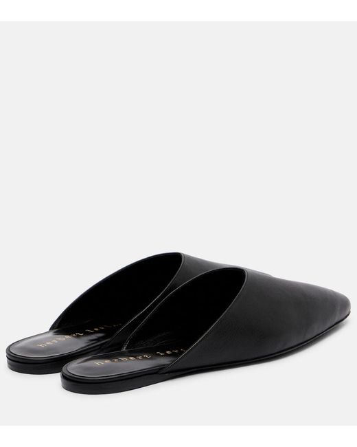 Herbert Levine Black Homebody Leather Mules